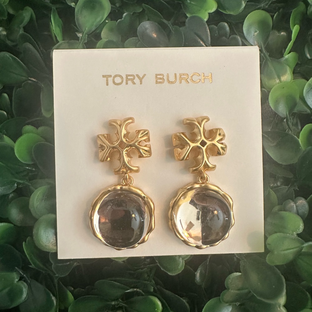 Tory Burch Gold Logo Stud Earrings